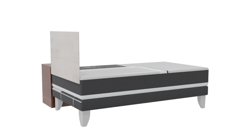 Stylish Minimalist Bed with Nightstand 3D Model - Professional 3D Model Render 7