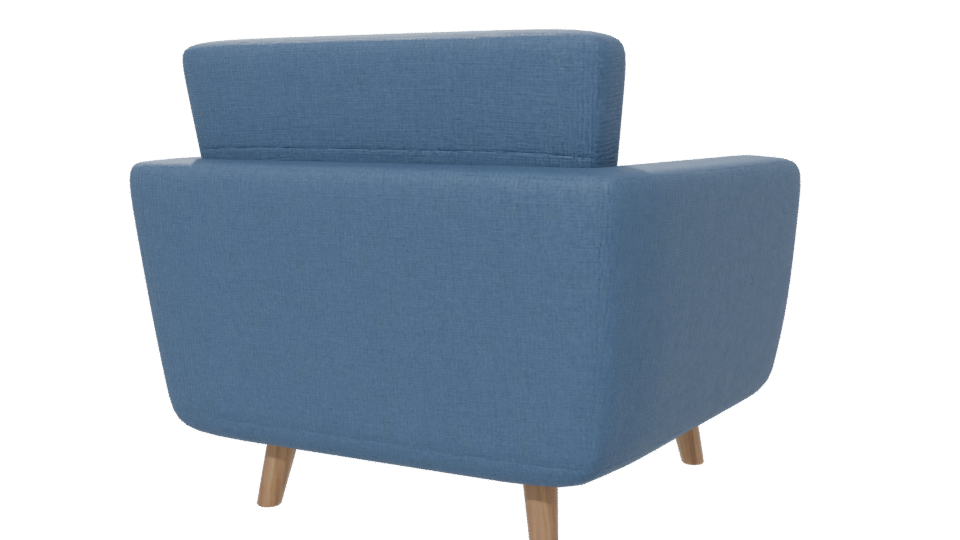 Stylish Modern Fabric Armchair 3D Model - Professional 3D Model Render 6