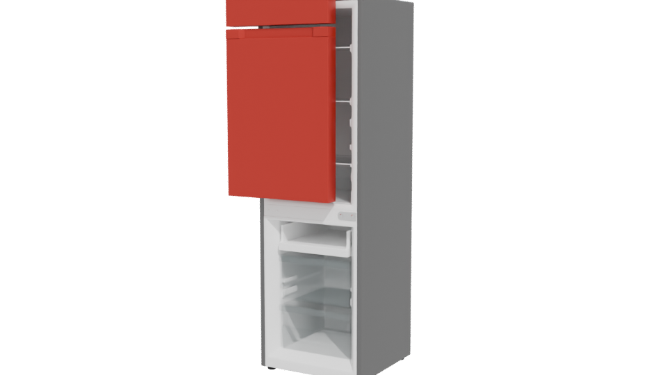 Stylish Red Refrigerator 3D Model - Professional 3D Model Render 12
