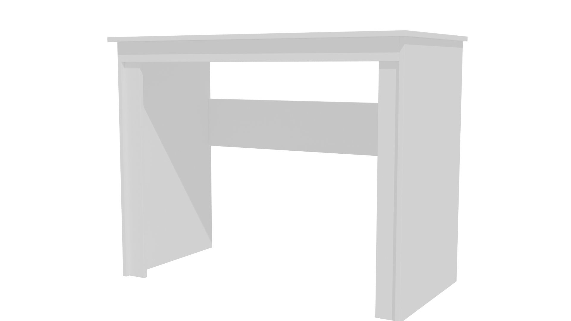 Minimalist White Writing Table 3D - Professional 3D Model Render 12