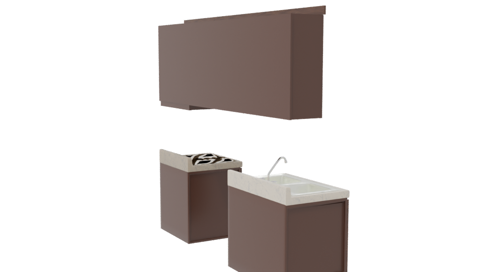 Modern Kitchen Cabinet Set 3D - Professional 3D Model Render 7