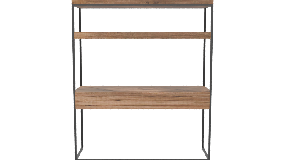 Stylish Industrial Wooden Display Shelf 3D Model - Professional 3D Model Render 5