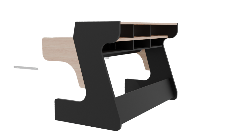 Contemporary Corner Desk Model - Professional 3D Model Render 3