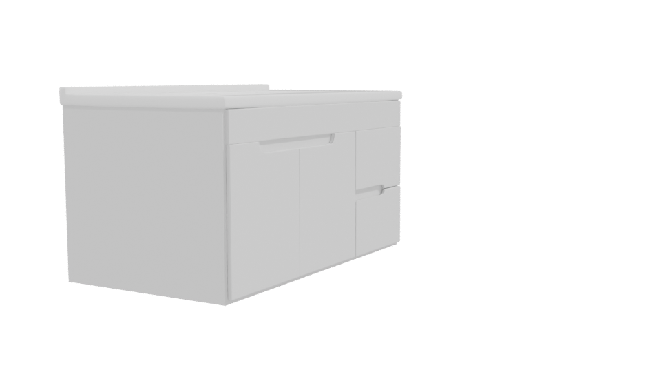 Minimalist White Bathroom Vanity 3D - Professional 3D Model Render 9