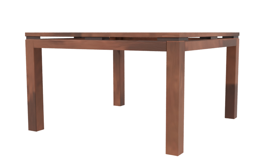 Vintage Square Wooden Table Model - Professional 3D Model Render 3