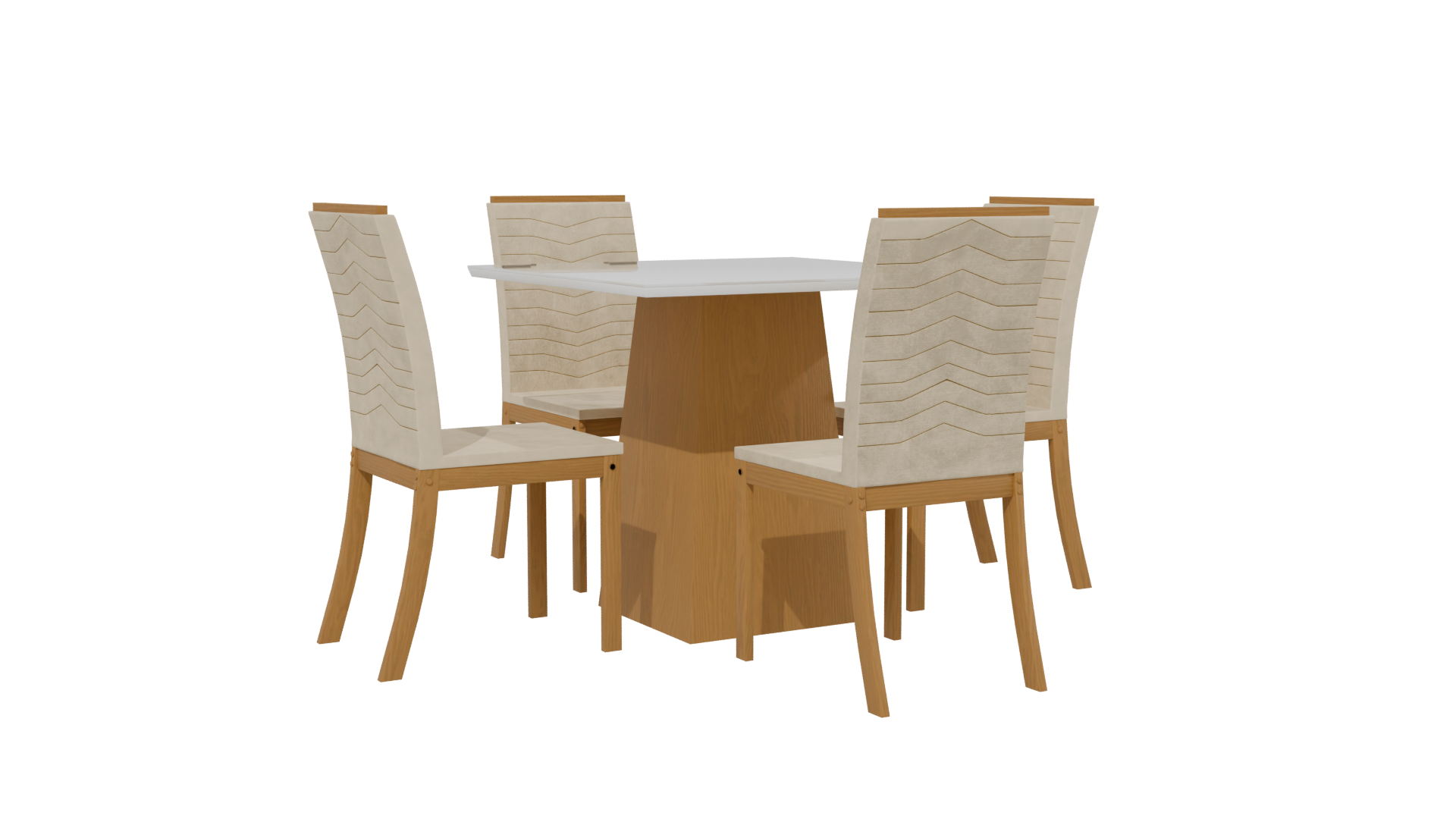Stylish Wooden Dining Set 3D - Professional 3D Model Render 13