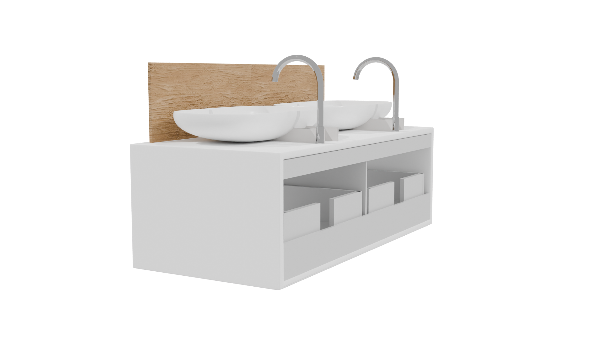Double Sink Bathroom Vanity 3D - Professional 3D Model Render 3