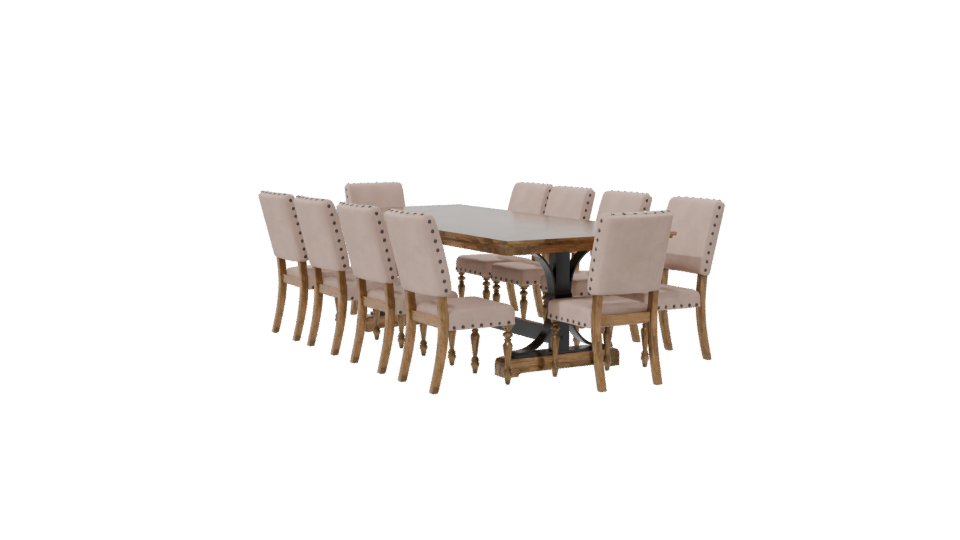 Elegant Dining Table with Chairs 3D - Professional 3D Model Render 7