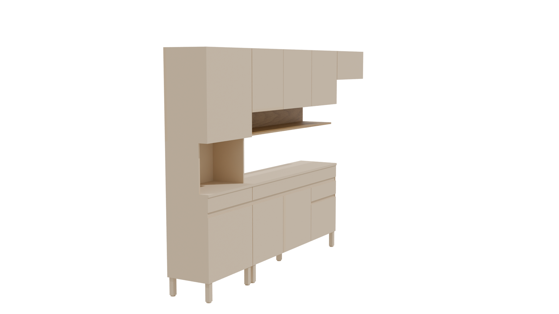 Minimalist Kitchen Cabinet Set 3D - Professional 3D Model Render 9