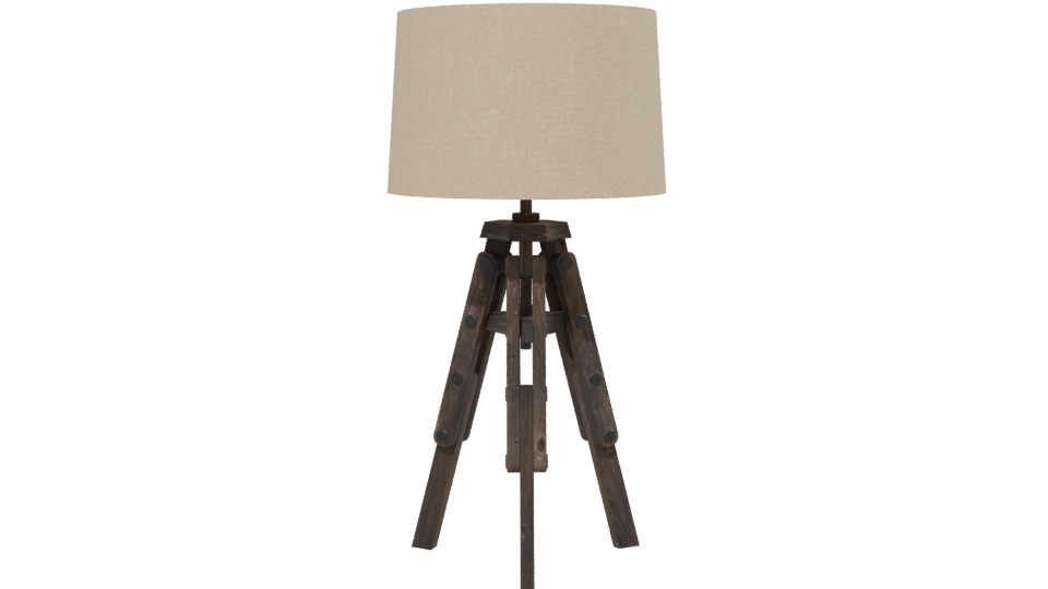 Industrial Wooden Tripod Lamp 3D - Professional 3D Model Render 13