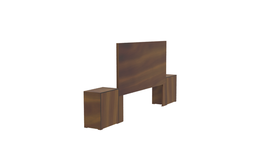 Stylish Wooden Headboard Set 3D - Professional 3D Model Render 3