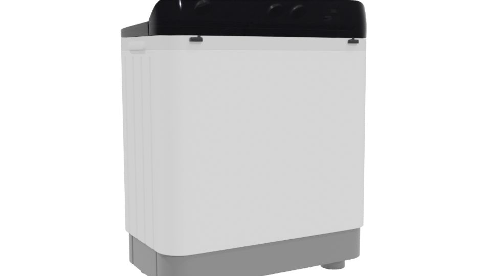 Compact Twin Tub Washing Machine 3D - Professional 3D Model Render 4