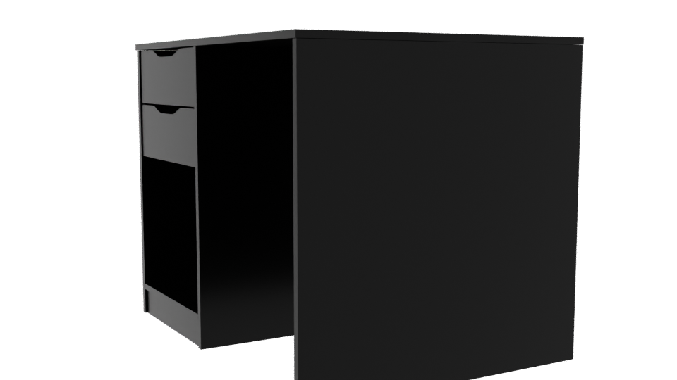 Minimalist Black Office Desk - Professional 3D Model Render 13