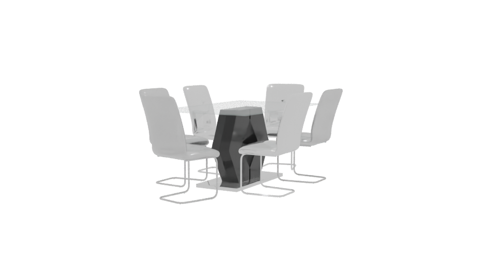 Contemporary Glass Dining Table Set - Professional 3D Model Render 9