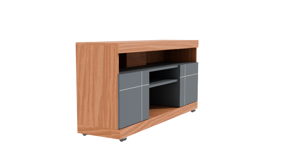 Stylish Wooden Media Console 3D - Professional 3D Model Render 9