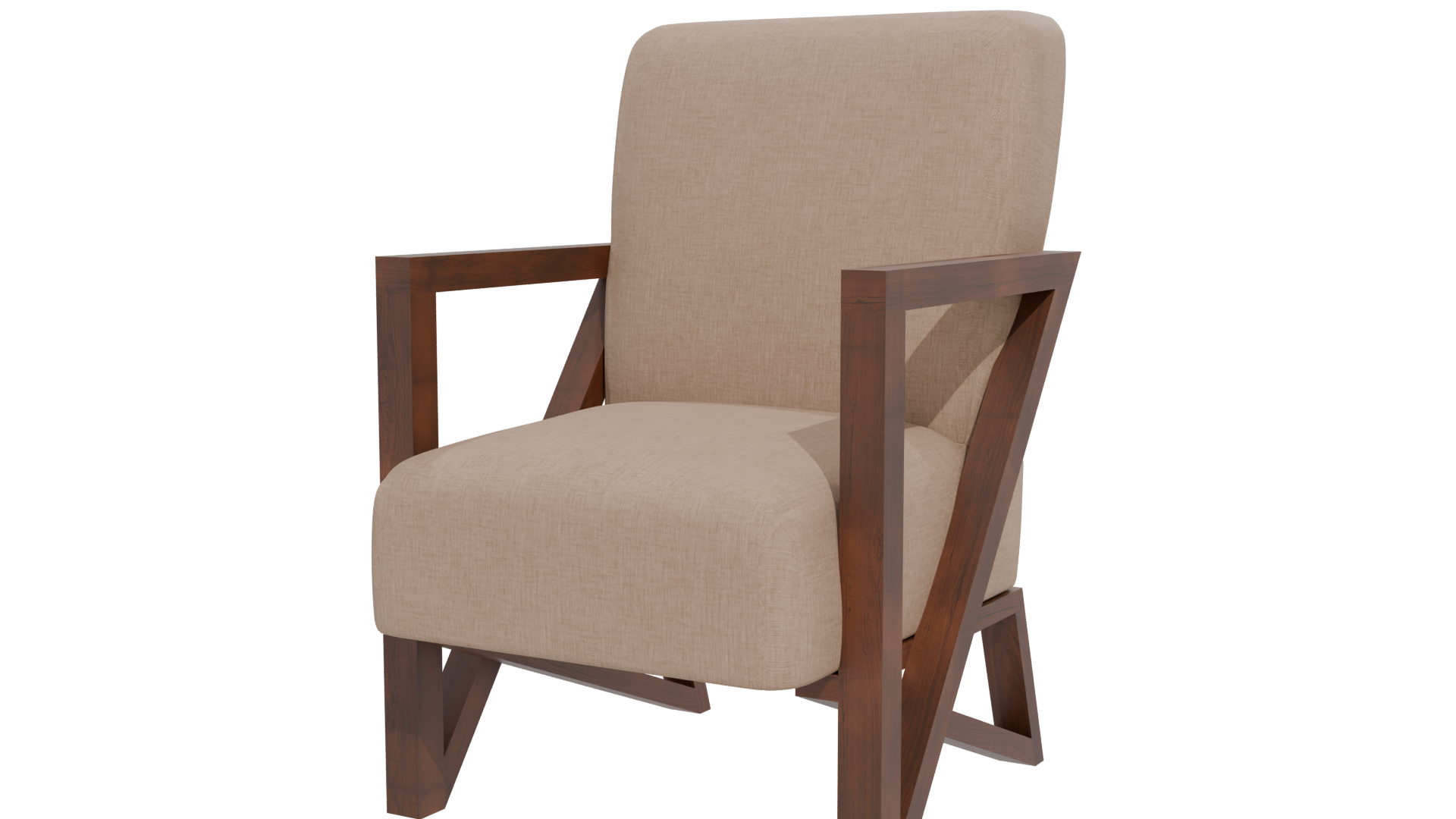 Minimalist Fabric Armchair Model - Professional 3D Model Render 27