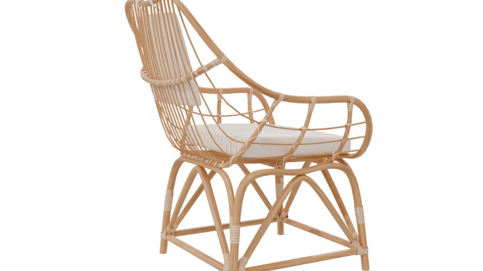 Stylish Rattan Lounge Chair 3D - Professional 3D Model Render 7
