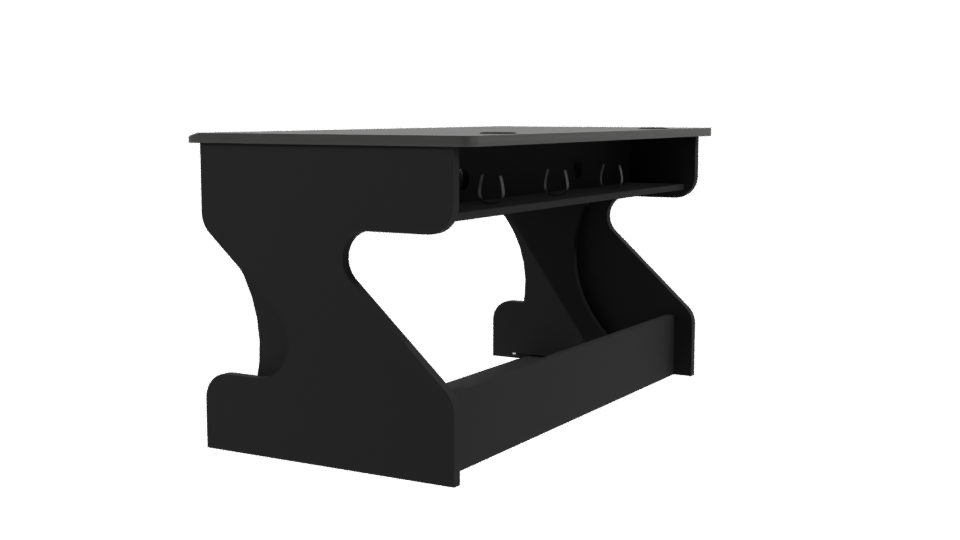 Stylish Black Office Desk Model - Professional 3D Model Render 3
