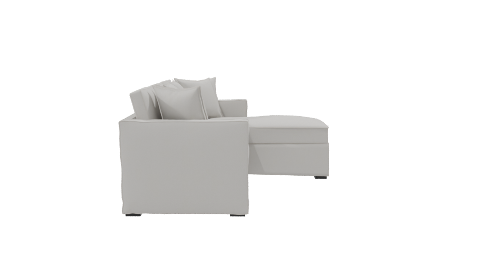 Cozy White Sectional Sofa 3D - Professional 3D Model Render 8