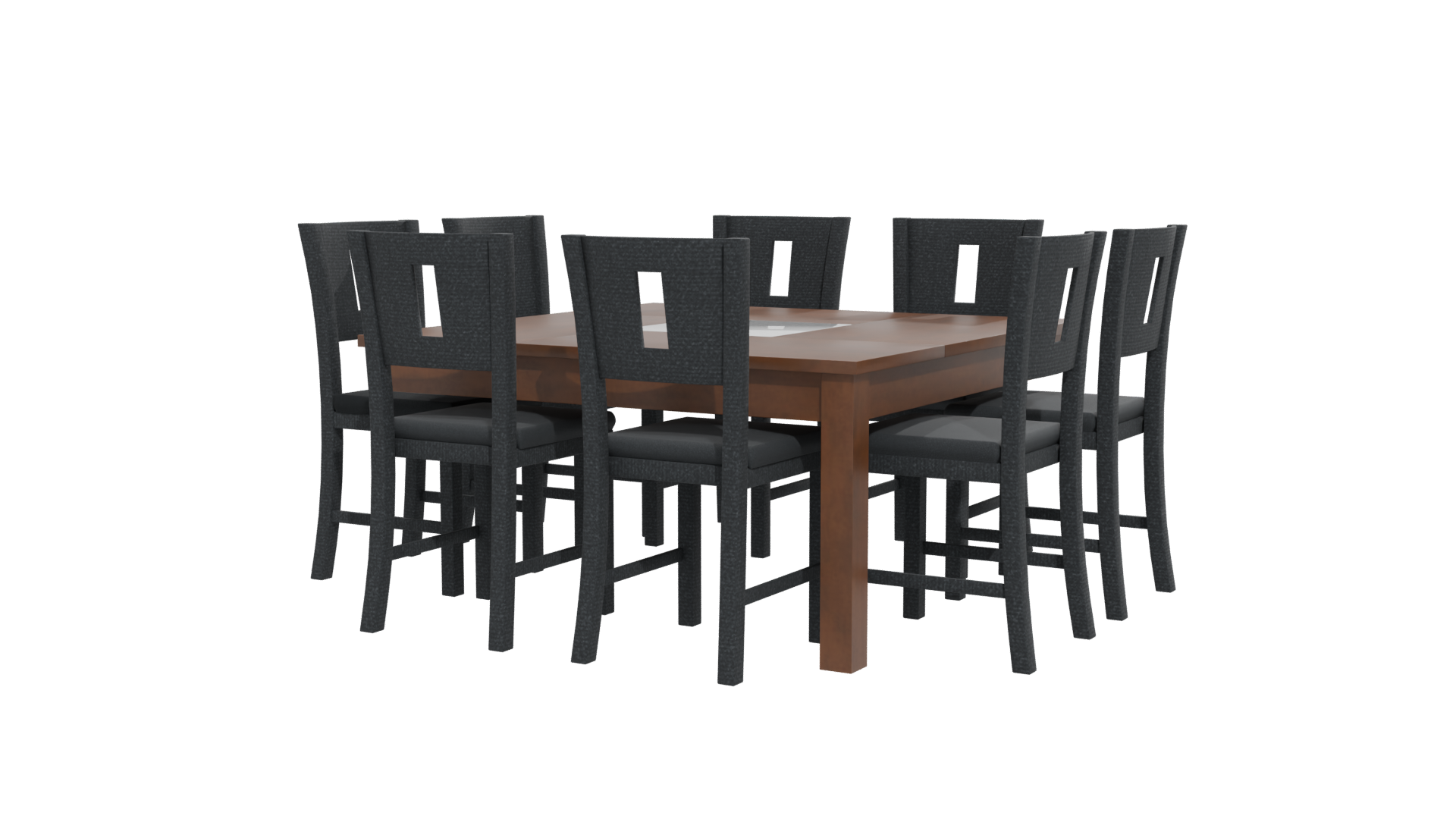 Square Dining Table Set 3D - Professional 3D Model Render 12