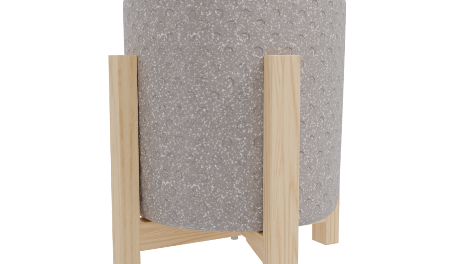 Stylish Modern Planter with Wooden Stand 3D Model - Professional 3D Model Render 10