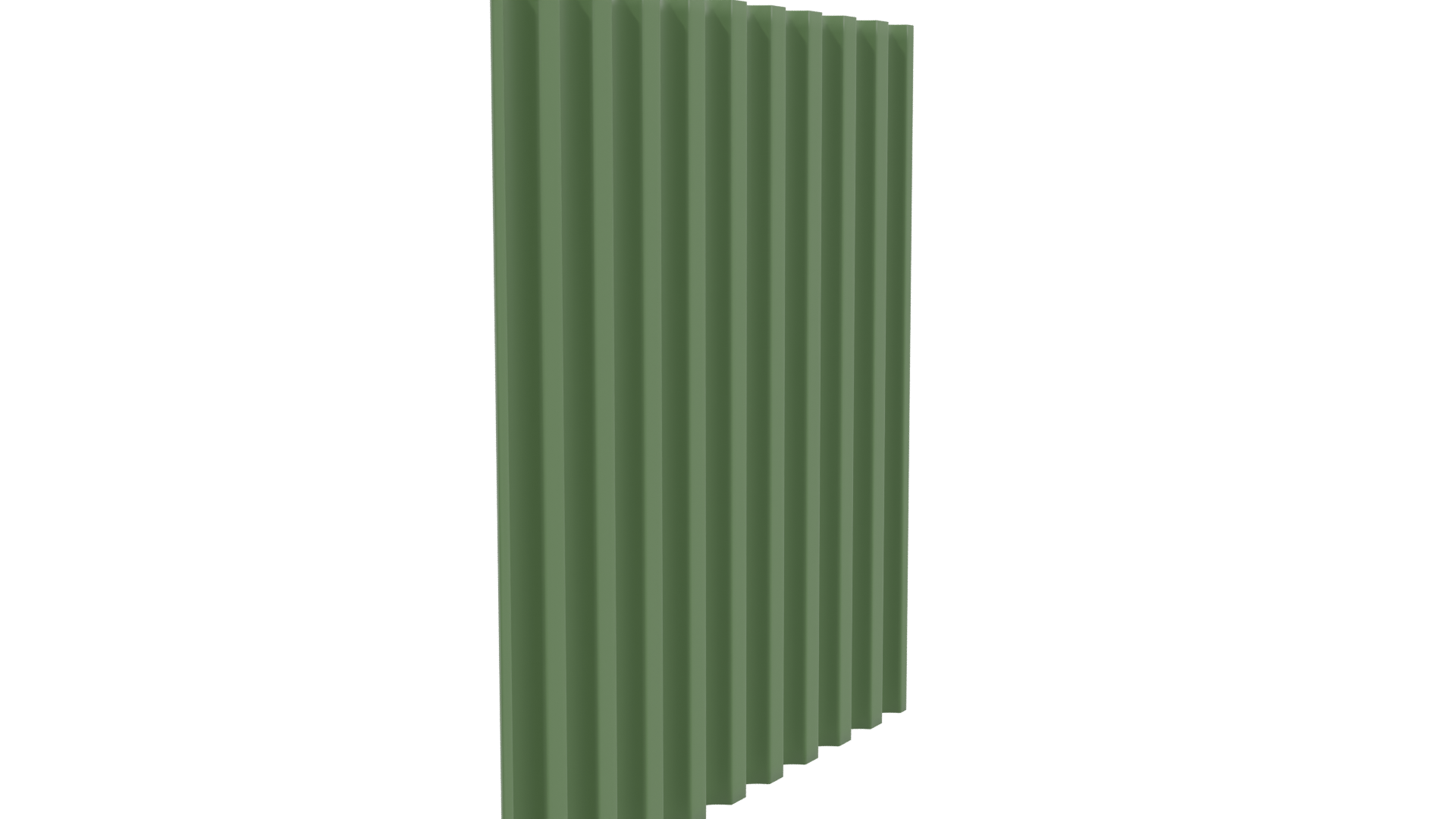 Stylized Green Corrugated Panel - Professional 3D Model Render 3