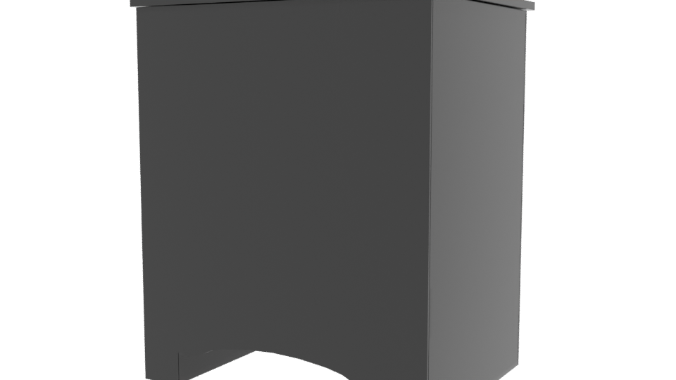 Elegant Black Two-Drawer Nightstand 3D Model - Professional 3D Model Render 6