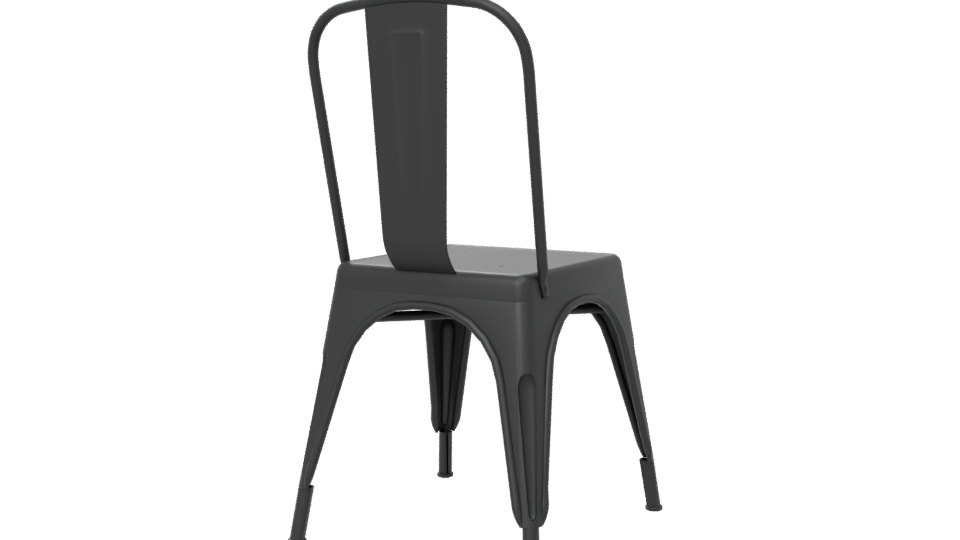 Industrial Metal Dining Chair 3D - Professional 3D Model Render 6
