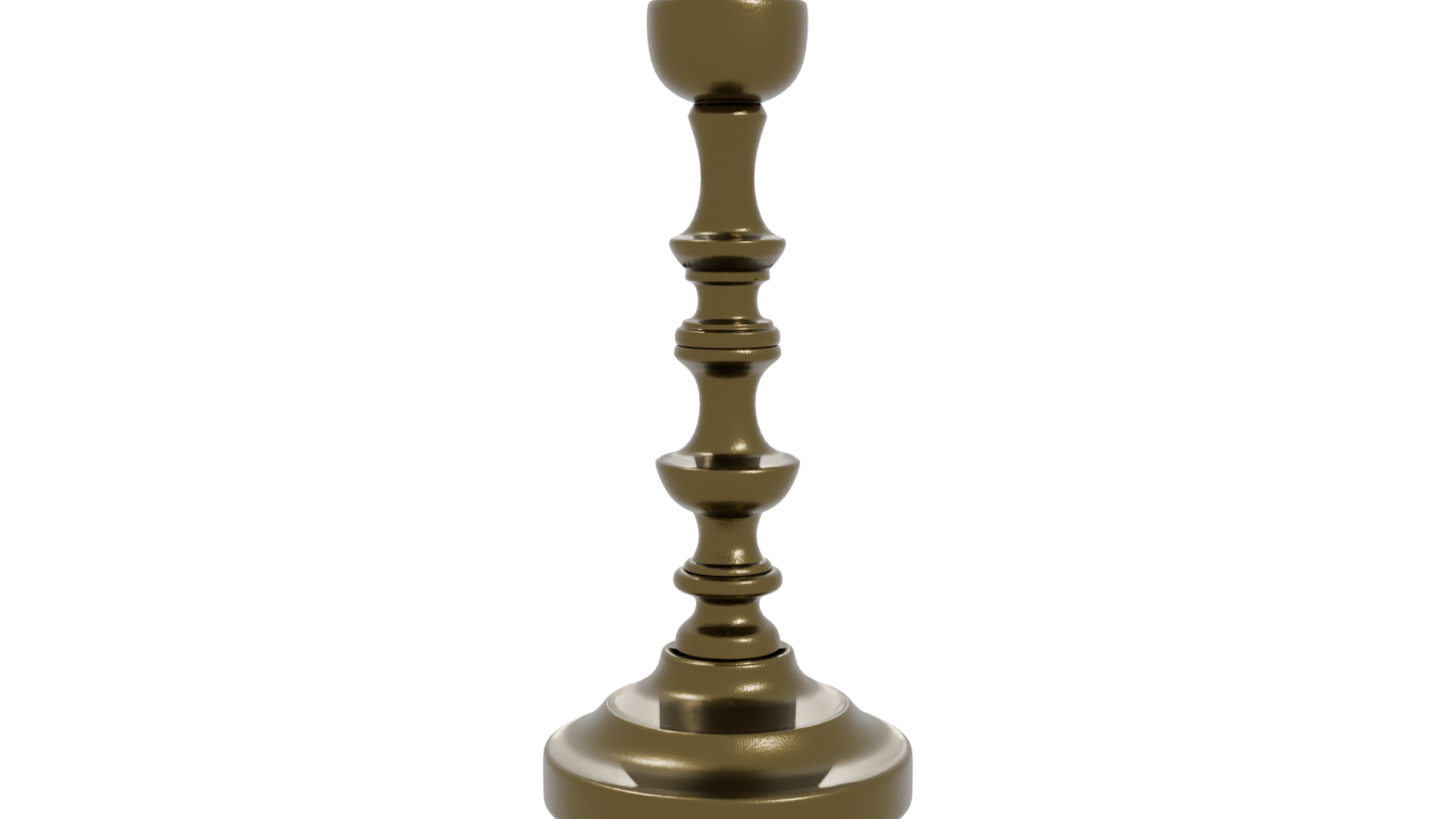 Vintage Brass Candle Holder Model - Professional 3D Model Render 11