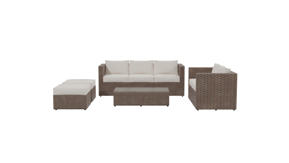 Contemporary Outdoor Sofa Set 3D - Professional 3D Model Render 2