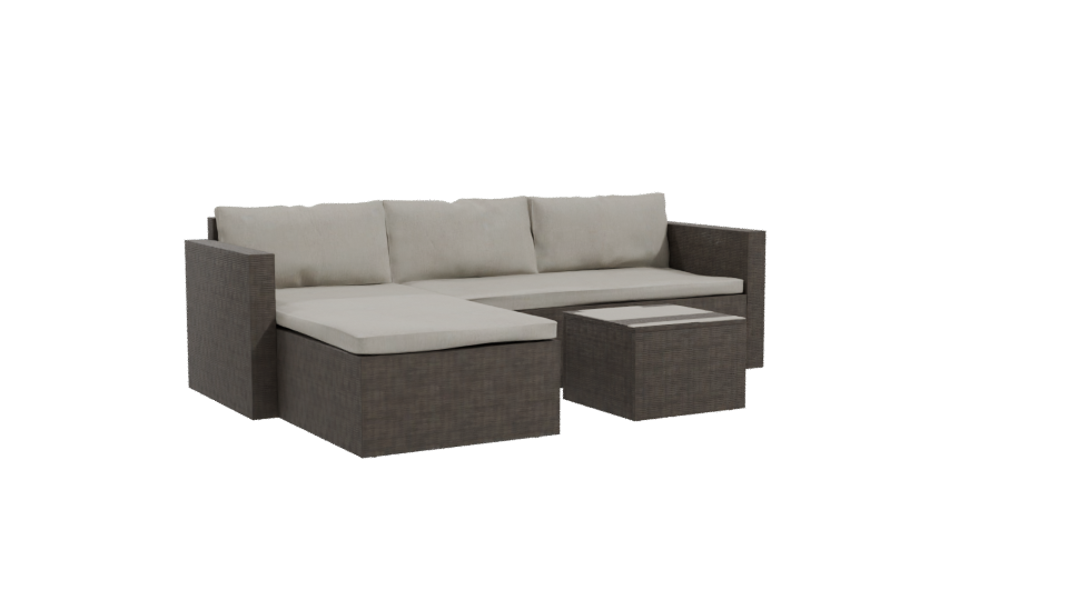 Stylish Outdoor Sectional Sofa Set 3D Model - Professional 3D Model Render 10