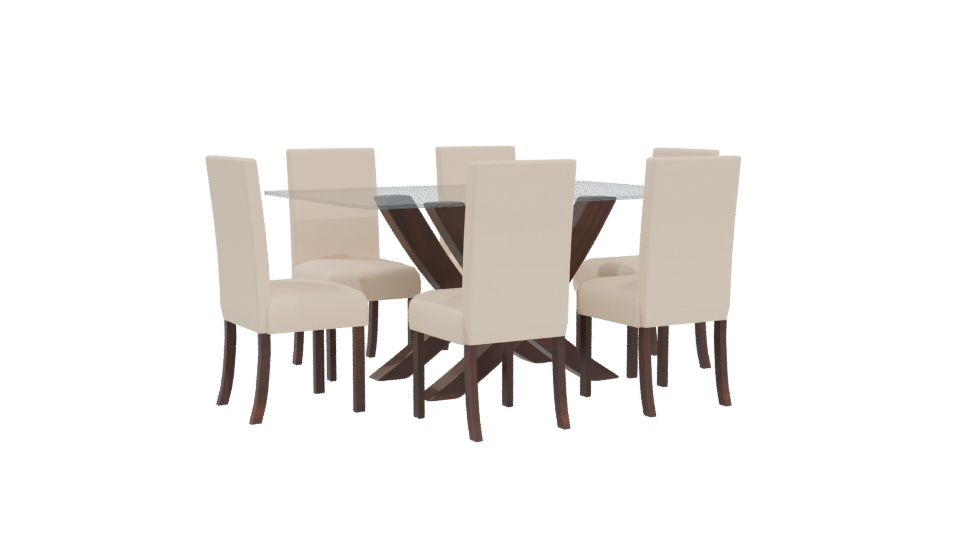Elegant Modern Dining Table Set - Professional 3D Model Render 4