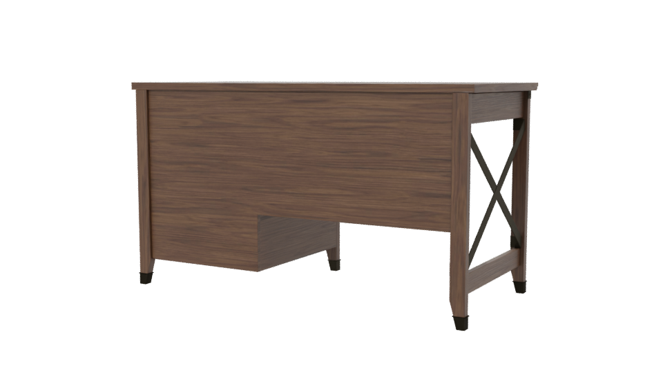 Elegant Wooden Office Desk 3D - Professional 3D Model Render 6