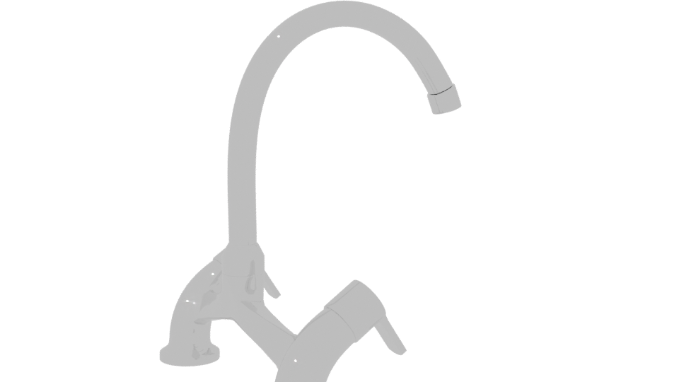 Stylish Contemporary Kitchen Faucet 3D Model - Professional 3D Model Render 7