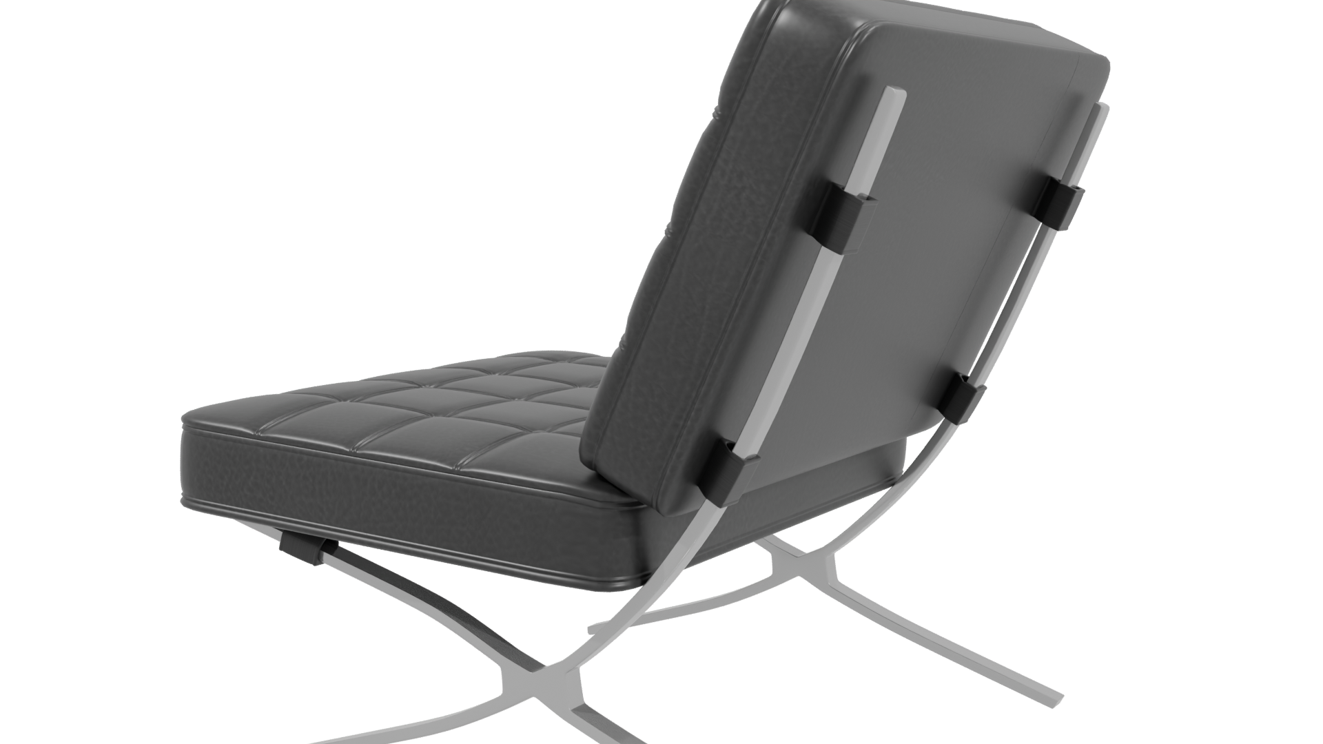 Stylish Black Minimalist Lounge Chair 3D Model - Professional 3D Model Render 3