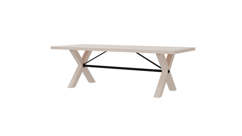 Minimalist Wooden Dining Table 3D - Professional 3D Model Render 6