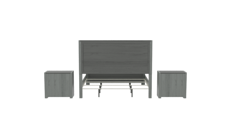 Stylish Bed with Nightstands 3D - Professional 3D Model Render 5