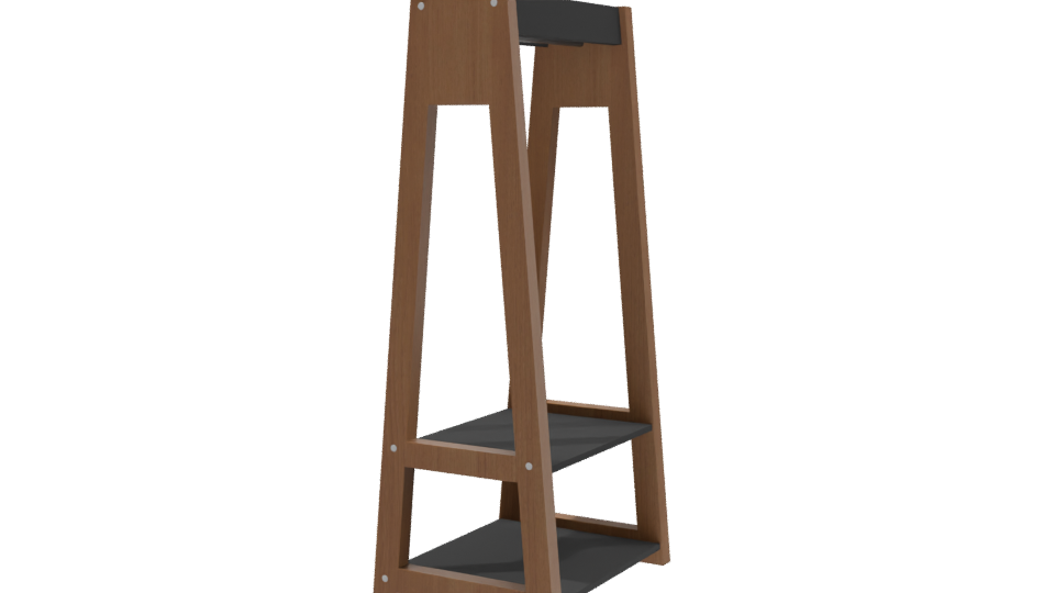 Minimalist Wooden Shelf Unit 3D - Professional 3D Model Render 3