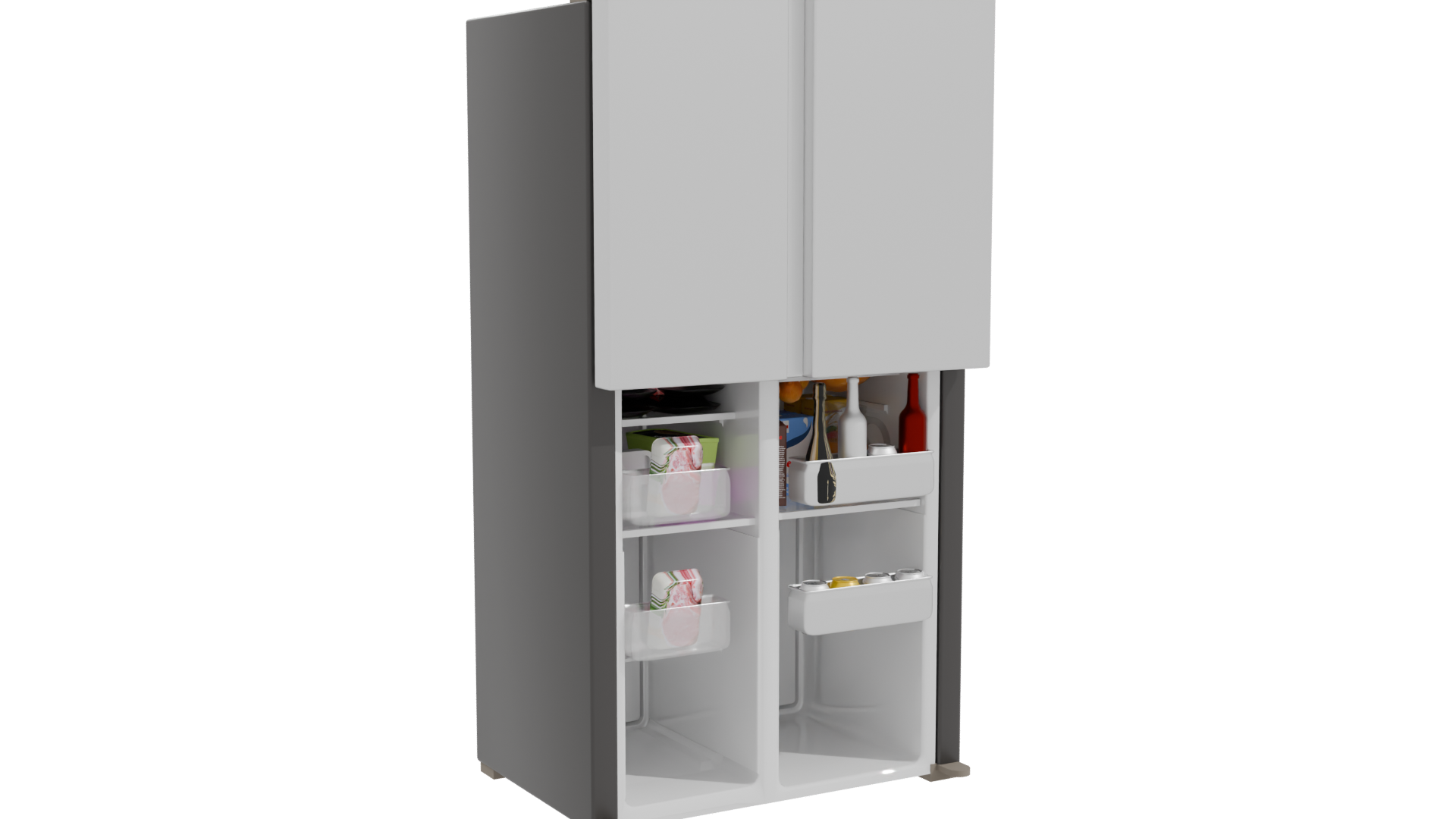 Sleek Modern Refrigerator 3D Model - Professional 3D Model Render 10