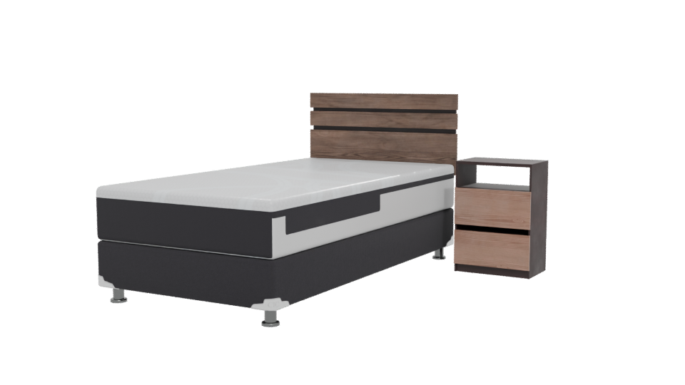 Stylish Single Bed Model 3D - Professional 3D Model Render 12