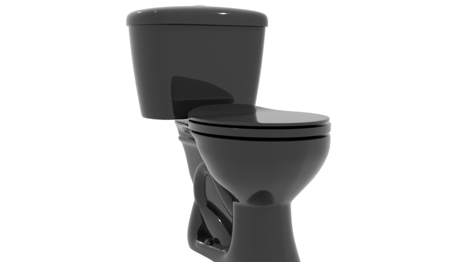 Sleek Black Toilet 3D Model - Professional 3D Model Render 10