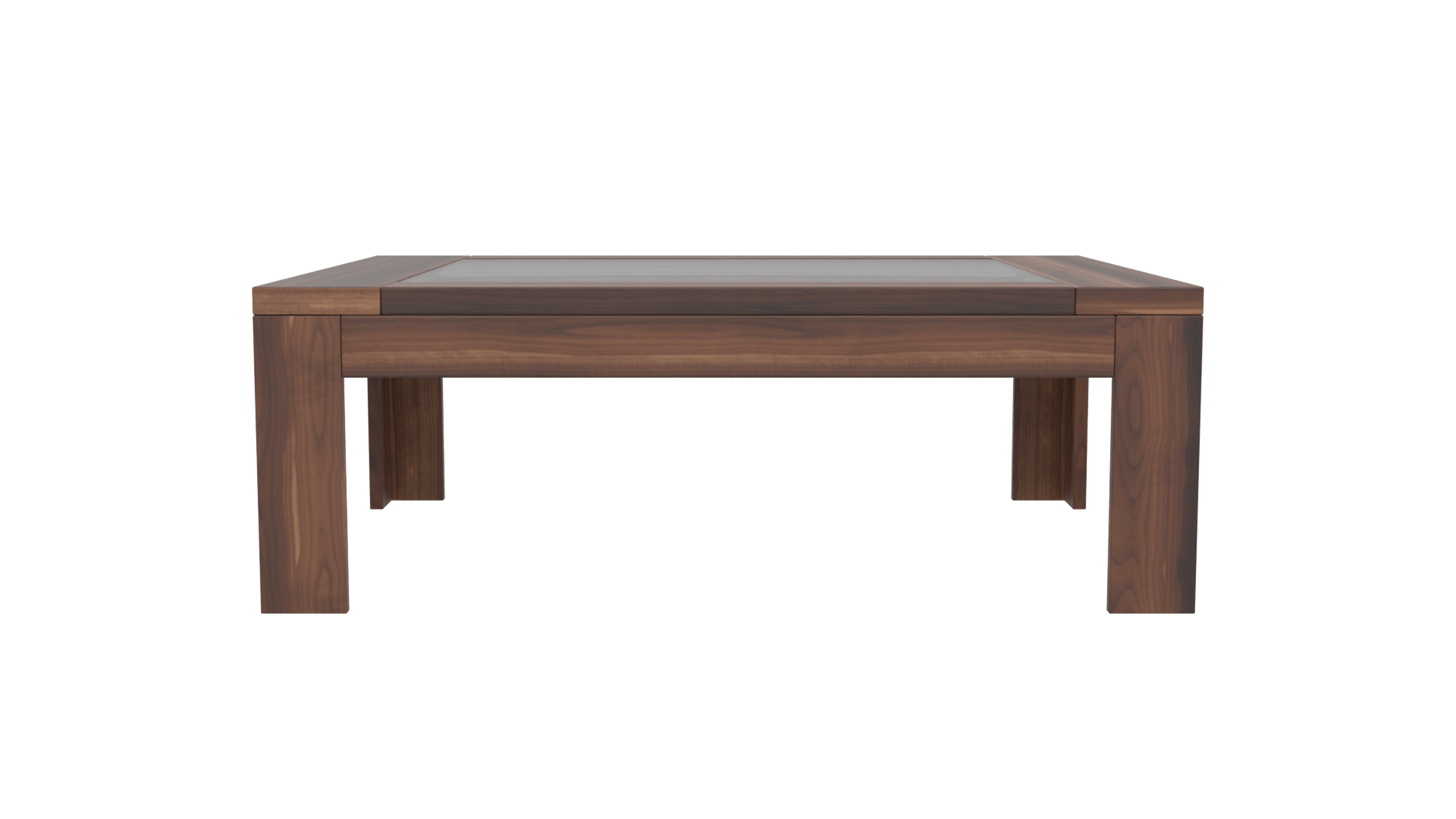 Elegant Glass Top Wooden Table - Professional 3D Model Render 5