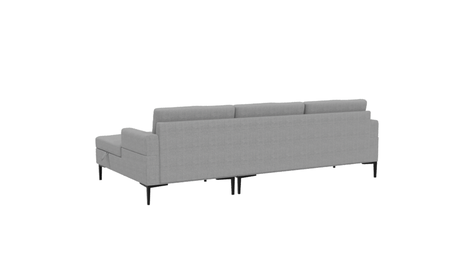 Stylish Gray Sectional Sofa 3D - Professional 3D Model Render 4