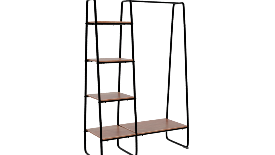 Modern Wooden Shelf Unit 3D - Professional 3D Model Render 10