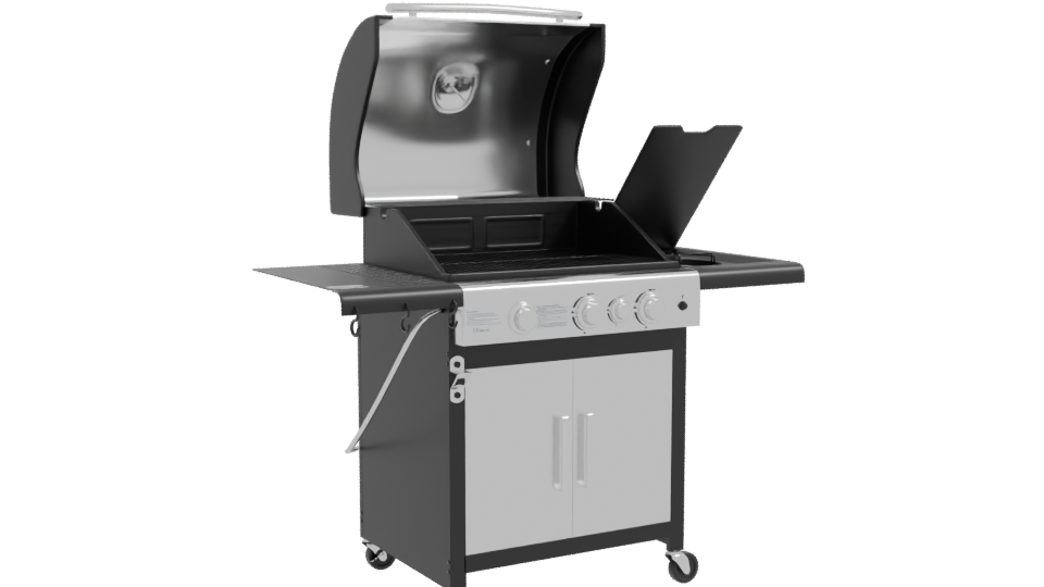 Stylish Outdoor Gas Grill 3D - Professional 3D Model Render 10