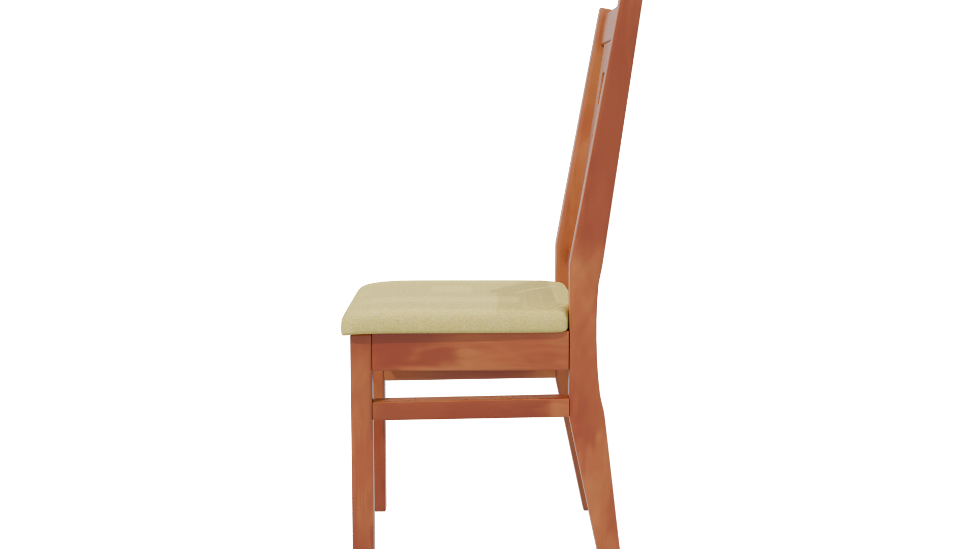 Stylish Wooden Dining Chair 3D Model - Professional 3D Model Render 2
