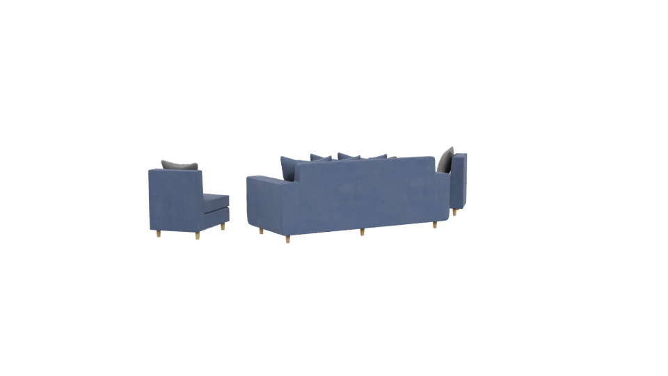 Living Room Sofa Set 3D - Professional 3D Model Render 4