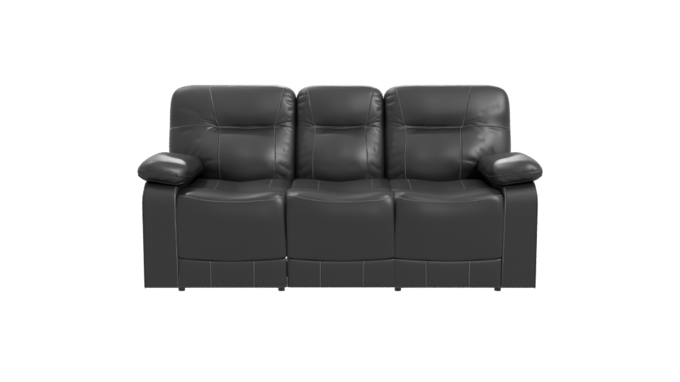 Stylish Black Leather Sofa 3D - Professional 3D Model Render 11