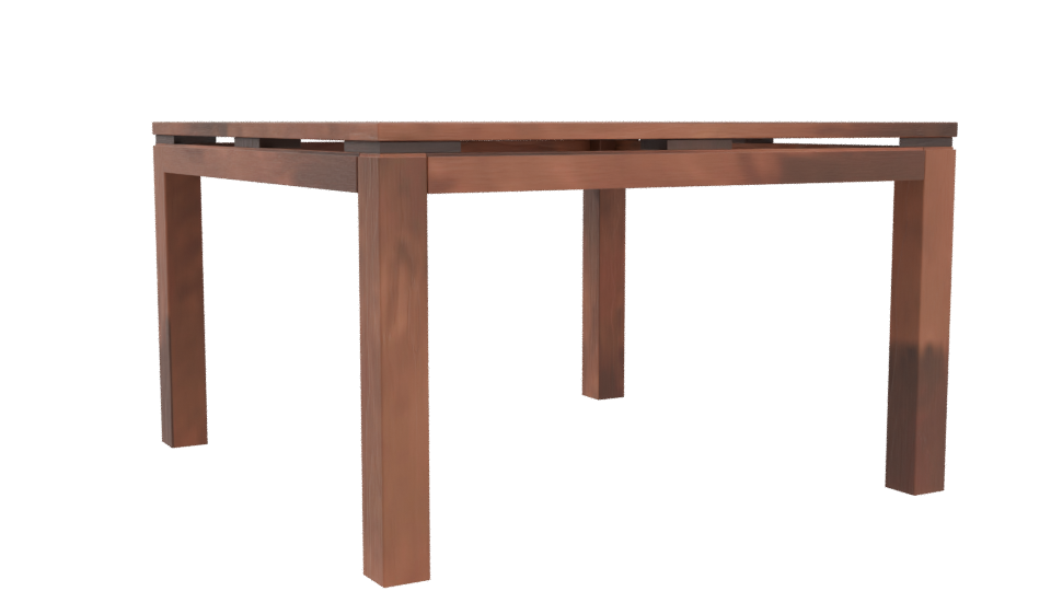Vintage Square Wooden Table Model - Professional 3D Model Render 4
