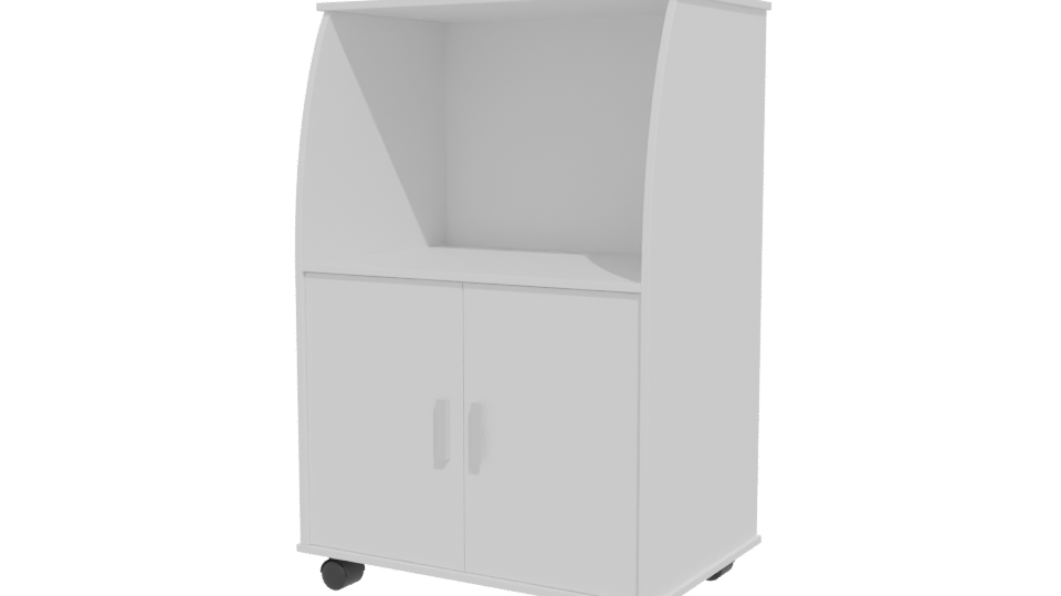 Minimalist White Cabinet Model - Professional 3D Model Render 12